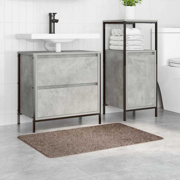vidaXL Tappetino da bagno antiscivolo Marrone 60 x 90 cm PP