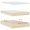 vidaXL Letto con contenitore e materasso Crema 120 x 200 cm