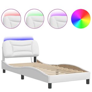 vidaXL Giroletto con LED senza Materasso Hvar Bianco 80x200 cm
