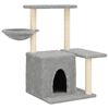 vidaXL Albero per Gatti con Tiragraffi in Sisal Grigio Chiaro 83 cm