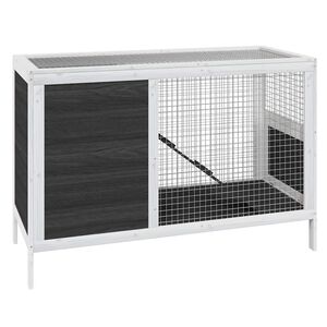 vidaXL Conigliera Grigia 103x44x69,5 cm in Legno Massello di Pino