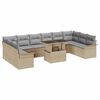 vidaXL Set Divano da Giardino 11 pcs Beige Rattan in Polipropilene
