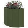 vidaXL Vaso d'angolo Oliver verde 30 x 30 x 35 cm Acciaio