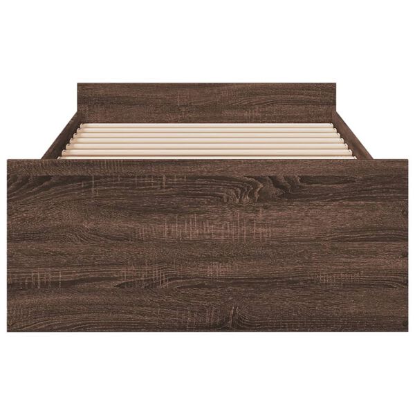 vidaXL Giroletto Cassetti Rovere Marrone 75x190 cm Legno Multistrato