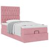 vidaXL Struttura Letto Pouf con Materassi Rosa 90x200 cm in Velluto