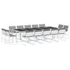 vidaXL Set da Pranzo da Giardino 15 pz con Cuscini Bianco in Textilene