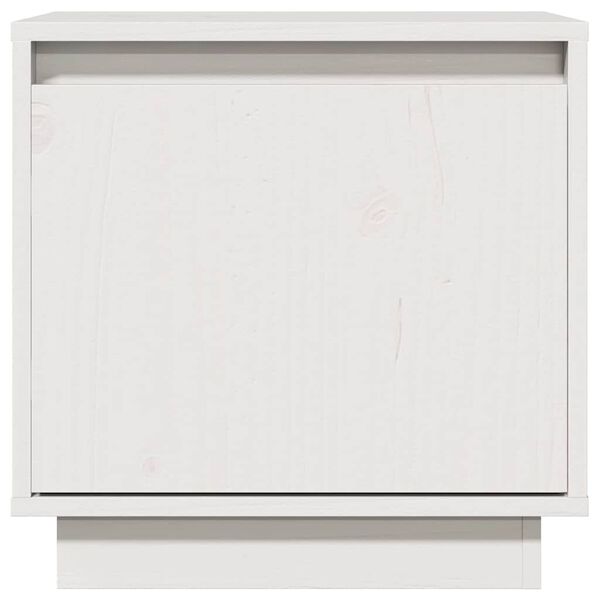 vidaXL Comodino Bianco 40x30x40 cm in Legno Massello di Pino