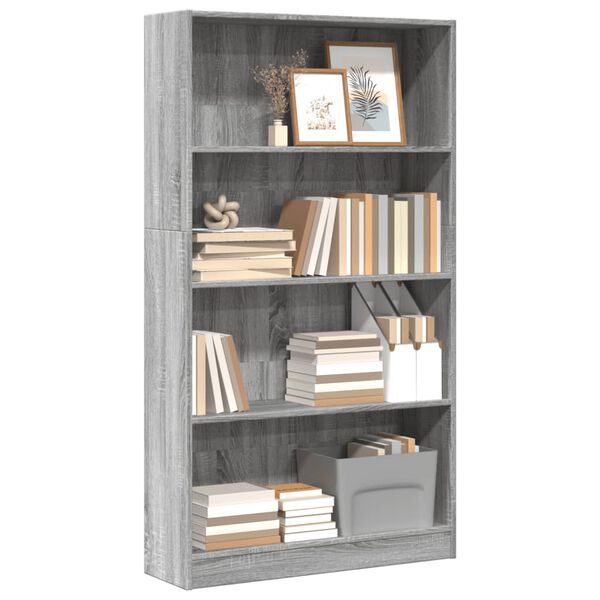 vidaXL Libreria Grigio Sonoma 80x24x143 cm in Legno Multistrato