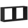 vidaXL Mobile a Parete 60x16x30 cm Nero in Legno Multistrato