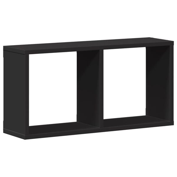 vidaXL Mobile a Parete 60x16x30 cm Nero in Legno Multistrato