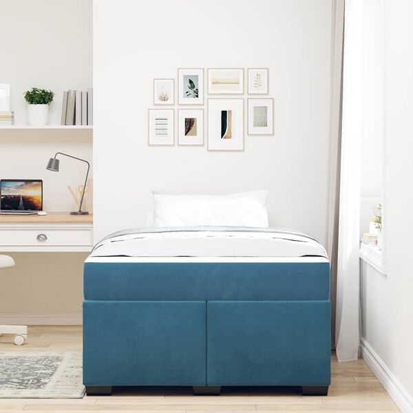 vidaXL Struttura del letto Blu Scuro 120 x 190 cm Tessuto