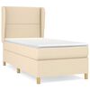 vidaXL Giroletto a Molle con Materasso Crema 100x200 cm in Tessuto