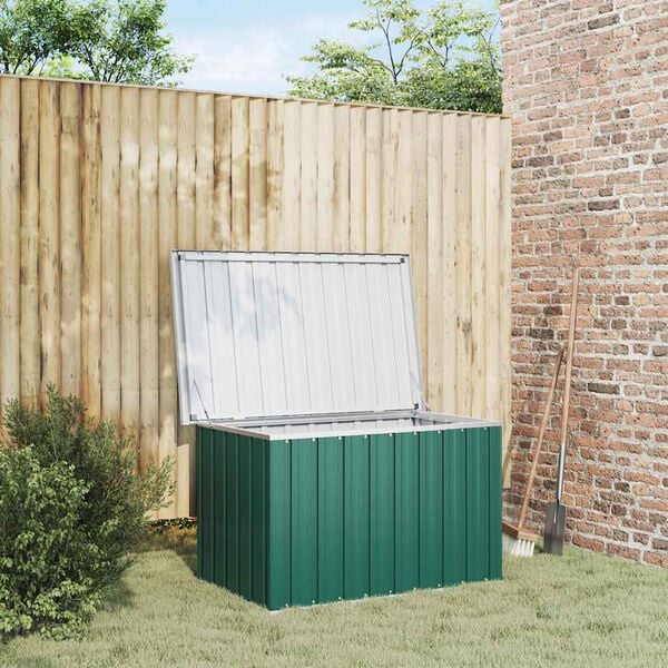 vidaXL Baule da giardino verde 109x67x65 cm