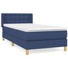 vidaXL Giroletto a Molle con Materasso Blu 90x190 cm in Tessuto