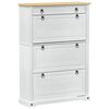 vidaXL Mobile per scarpe Corona Bianco 99 x 32 x 138 cm Pino massello