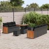 vidaXL Set Divano da Giardino con cuscino 13 pcs Nero polyrattan