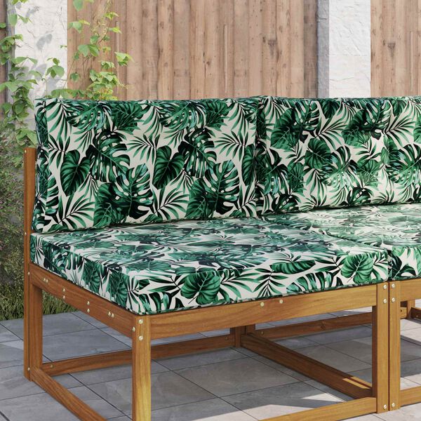 vidaXL Cuscino per divano da esterno 2 pcs Motivo Foglia Poliestere