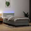 vidaXL Letto a Molle con Materasso e LED Grigio Chiaro 100x210cm Velluto
