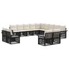 vidaXL Set Divano da Giardino 13 pz Nero e Bianco Crema polyrattan