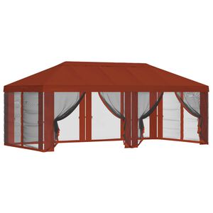 vidaXL Copertura Gazebo con Pareti Laterali 6 x 3 m Terracotta