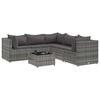vidaXL Set Divani da Giardino 6 pz con Cuscini in Polyrattan Grigio