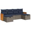 vidaXL Set Divano da Giardino 6 pz con Cuscini Grigio in Polyrattan