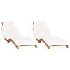 vidaXL Lettini Prendisole 2 pz con Cuscini in Legno Massello di Teak