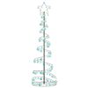 vidaXL Albero di Natale a LED con Palline 120 LED Bianco Caldo 180 cm