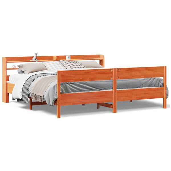 vidaXL Letto senza Materasso Marrone Cera 180x200 cm in Legno di Pino