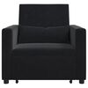 vidaXL Divano Letto Singolo con ruote Nero 90 x 165 x 87 cm Velluto