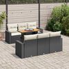 vidaXL Set Divani da Giardino con Cuscini 7pz Nero Polyrattan