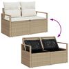 vidaXL Set Divano da Giardino 7 pcs Beige e Bianco polyrattan