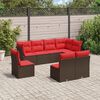 vidaXL Set Divani da Giardino 8 pz con Cuscini Marrone in Polyrattan