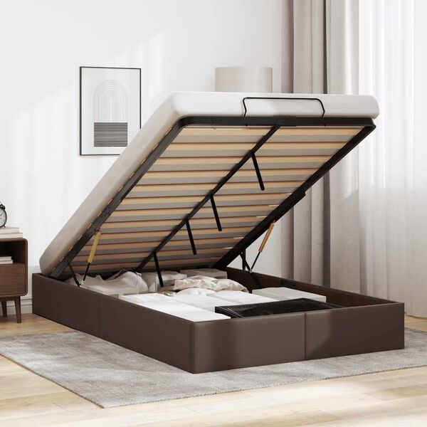 vidaXL Struttura Letto Pouf senza Materasso 120x200 cm Similpelle