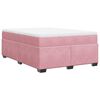 vidaXL Giroletto a Molle con Materasso Rosa 160x200 cm in Velluto