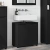 vidaXL Mobile per lavabo da bagno con lo scaffale Nero 60 x 30 x 60 cm