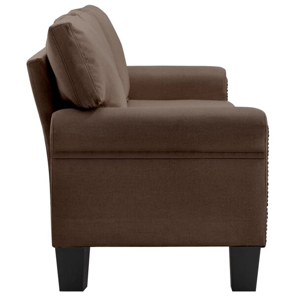 vidaXL Divano a 3 Posti Marrone in Tessuto