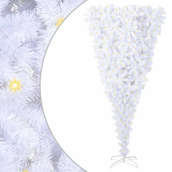 vidaXL Albero di Natale artificiale Bianco 240 cm PVC e Acciaio