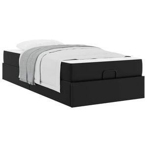 vidaXL Struttura letto con materasso Altro 2 pz Nero PVC