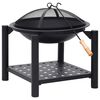 vidaXL Braciere con Attizzatoio 54x54x55 cm in Acciaio