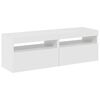 vidaXL Mobili Porta TV con Luci LED 2 pz Bianco Lucido 60x35x40 cm