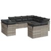 vidaXL Set Divani da Giardino 11 pz con Cuscini in Polyrattan Grigio