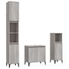 vidaXL Set Mobili da Bagno 3 pz Grigio Sonoma in Legno Multistrato