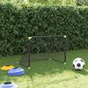 vidaXL Porta da Calcio per Bambini Pieghevole Nera 90x64x64 cm