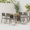 vidaXL Set da Pranzo per Esterni 5 pz in Polyrattan Grigio