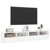 vidaXL Mobili TV a Parete 2pz Bianchi 80x30x30 cm in Legno Multistrato