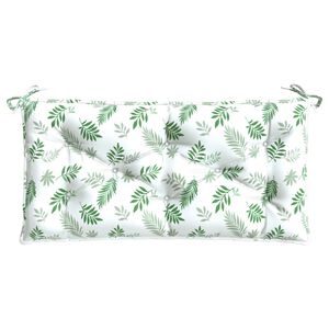 vidaXL Cuscino Panca Giardino con Motivo a Foglie 110x50x7 cm Tessuto