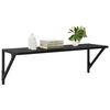 vidaXL Scaffali da parete 2 pcs Rovere Nero 80 x 25 x 25,5 cm