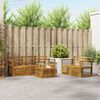 vidaXL Set divani 6 pcs Naturale Legno di Acacia Massello