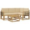 vidaXL Set di divani da esterno 5 pz Bianco e Beige